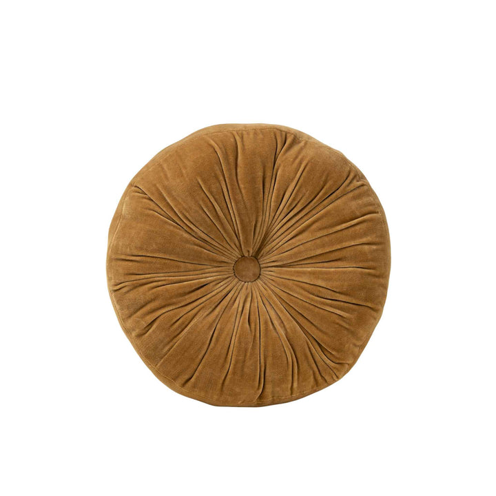 VELVET TUFT ROUND CUSHION, GOLD