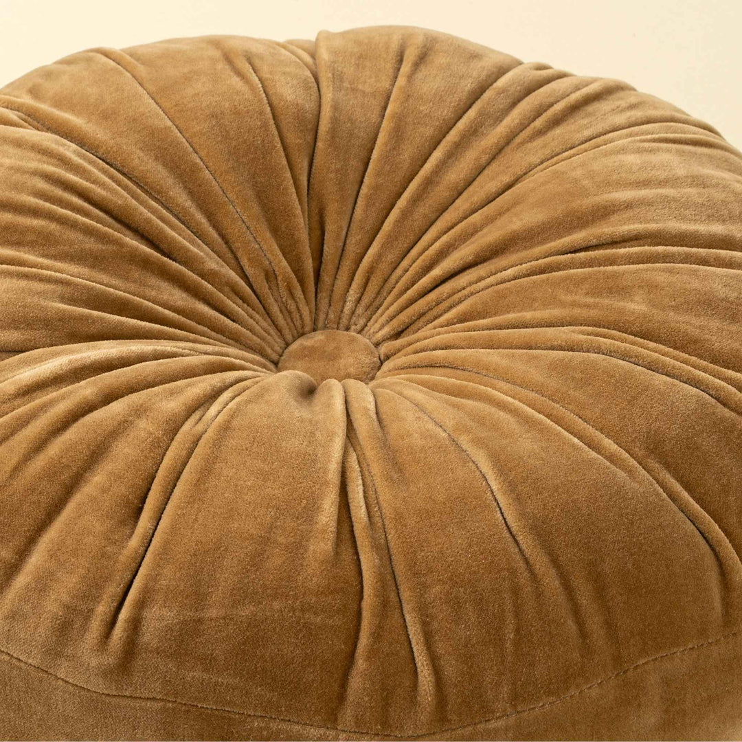 VELVET TUFT ROUND CUSHION, GOLD