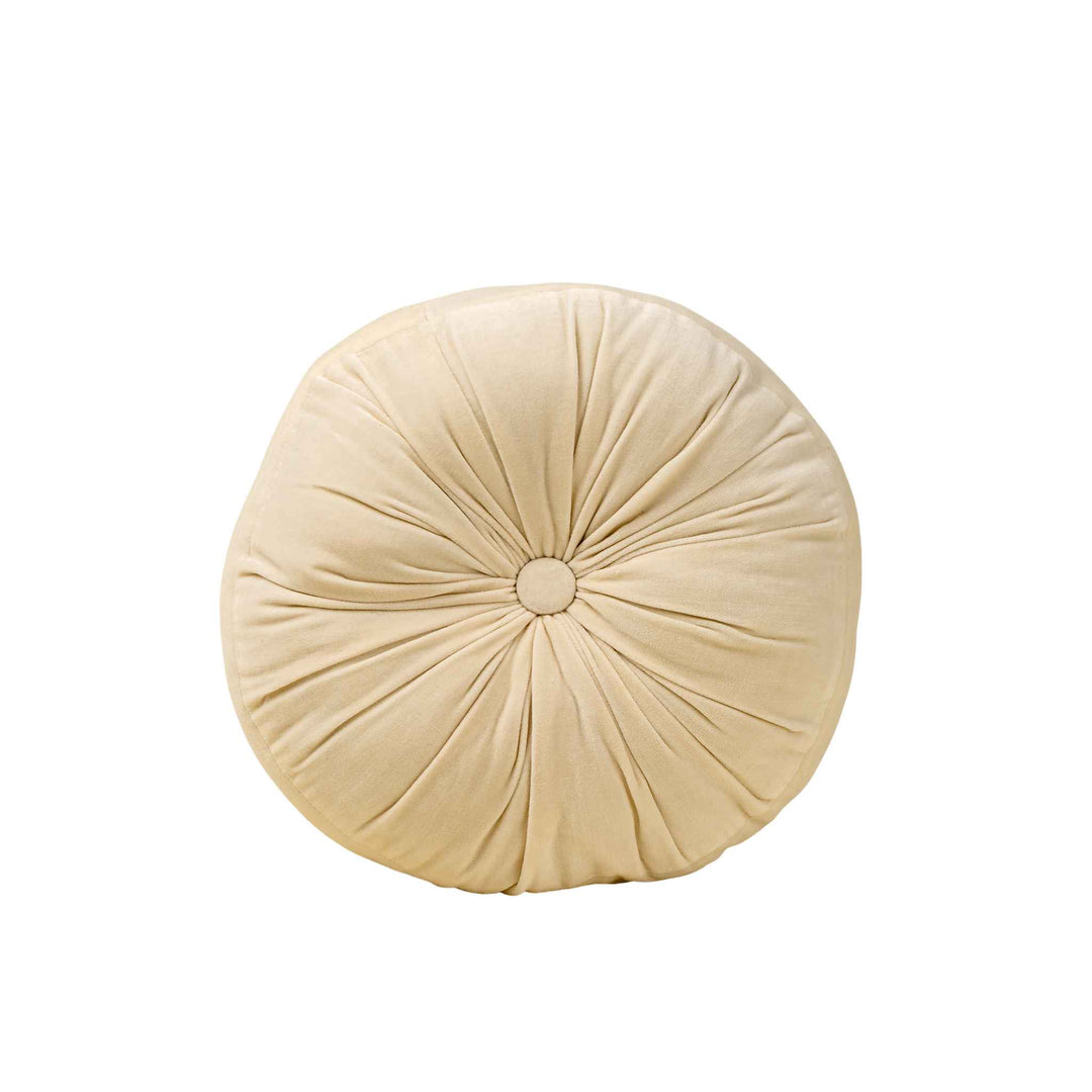 VELVET TUFT ROUND CUSHION, IVORY