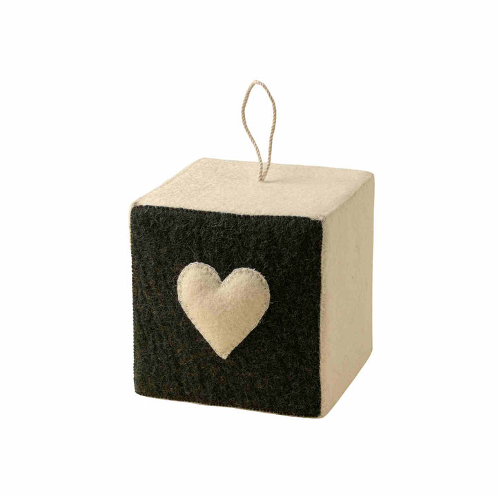 WHITE HEART FELT DOORSTOP