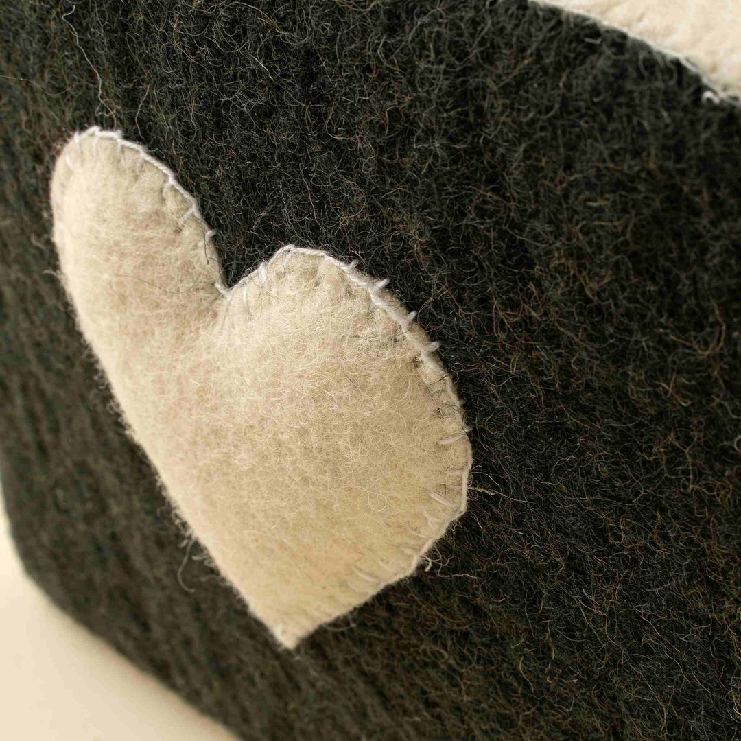 WHITE HEART FELT DOORSTOP
