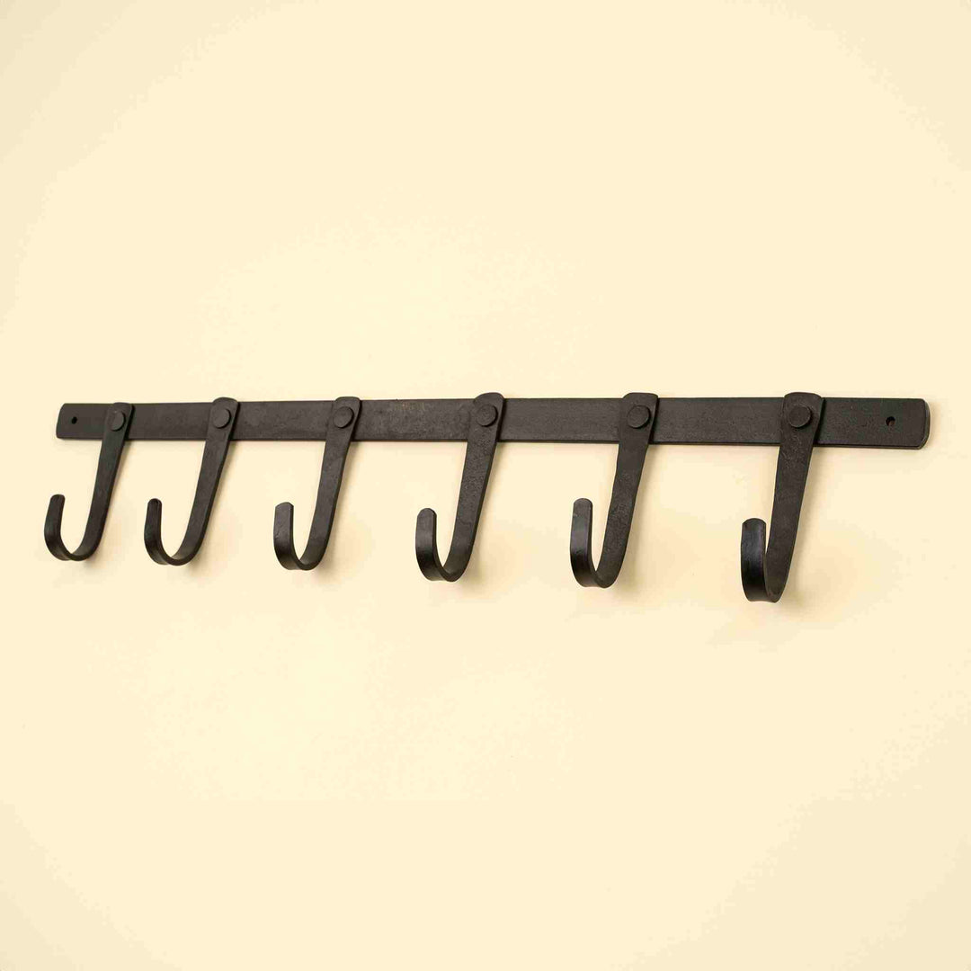 FORGED IRON WALL HOOK, 6 HOOKS