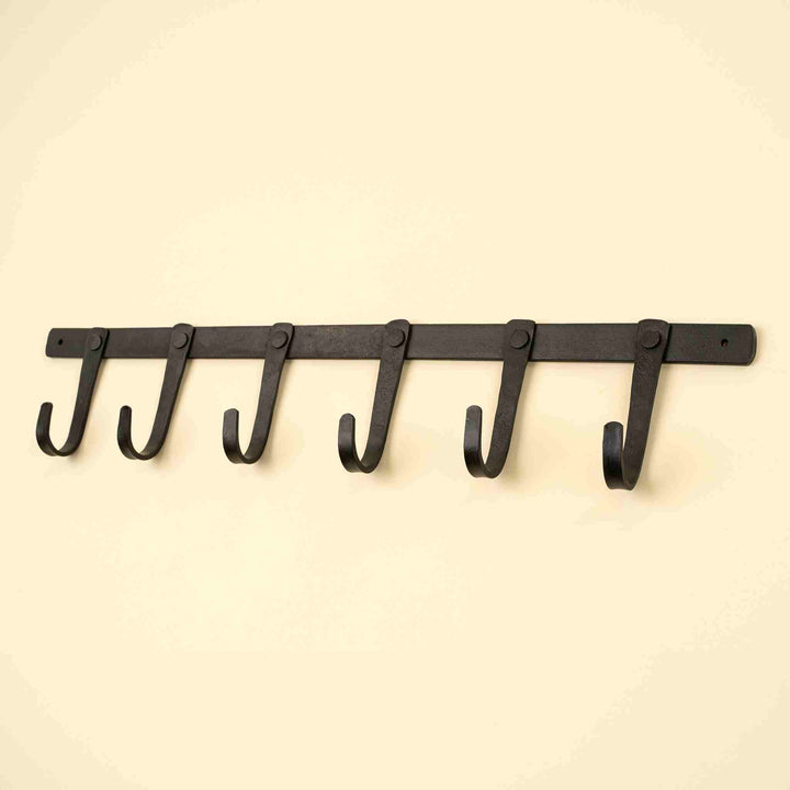 FORGED IRON WALL HOOK, 6 HOOKS