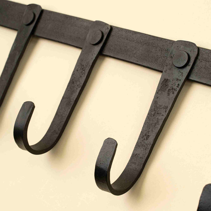 FORGED IRON WALL HOOK, 6 HOOKS