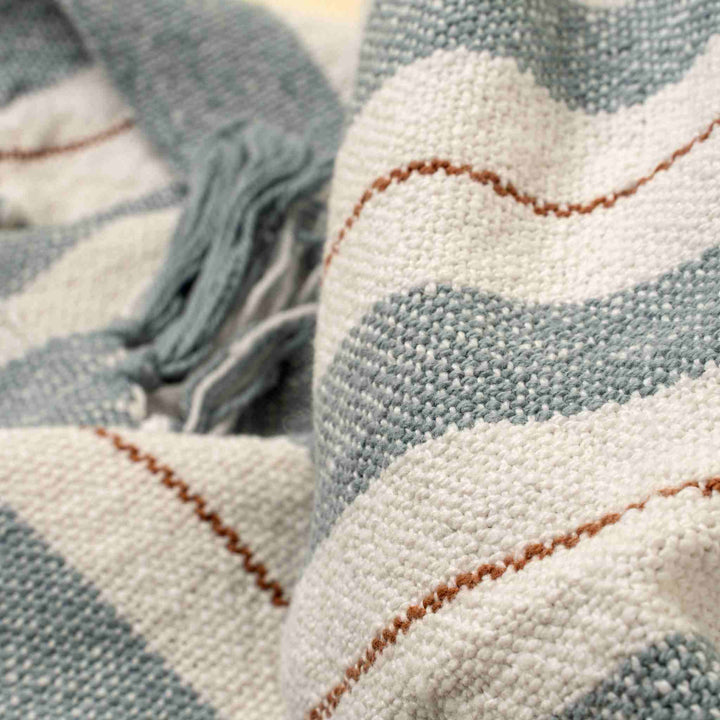 CAVENDISH COTTON THROW, BLUE