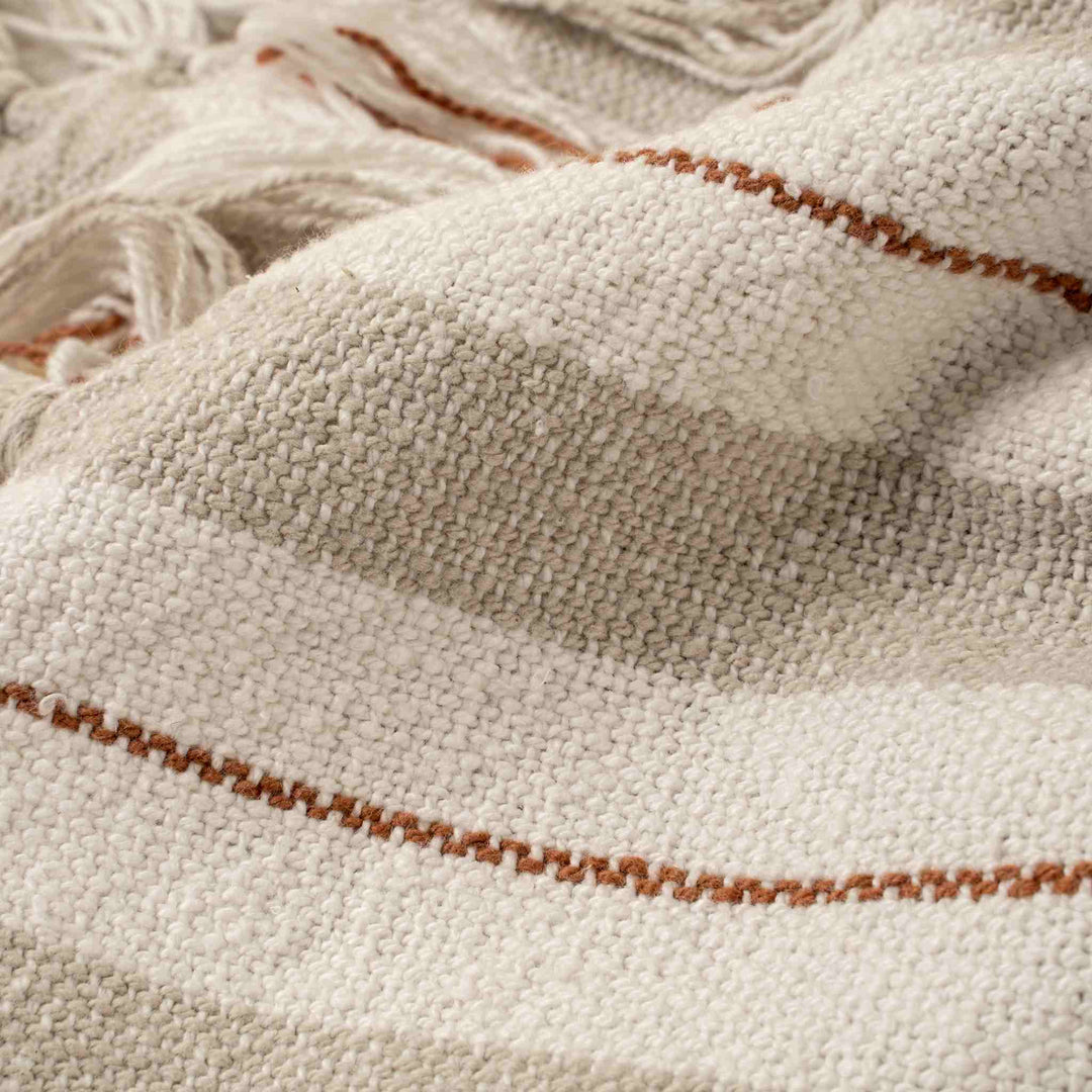 CAVERDISH COTTON THROW, SAND