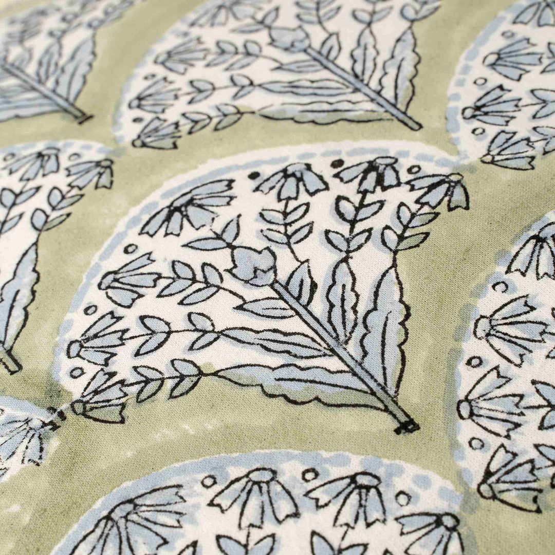 SAKURA BLOCK PRINT PILLOW, GREEN