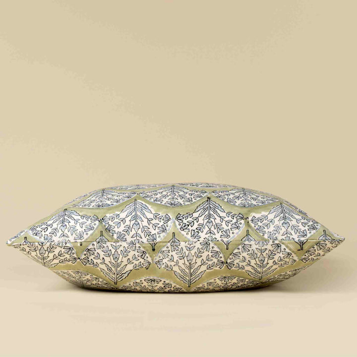SAKURA BLOCK PRINT PILLOW, GREEN