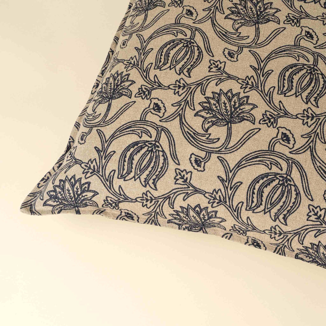 LOTUS LINEN PILLOW, BLUE