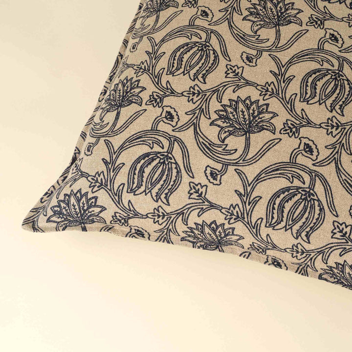 LOTUS LINEN PILLOW, BLUE