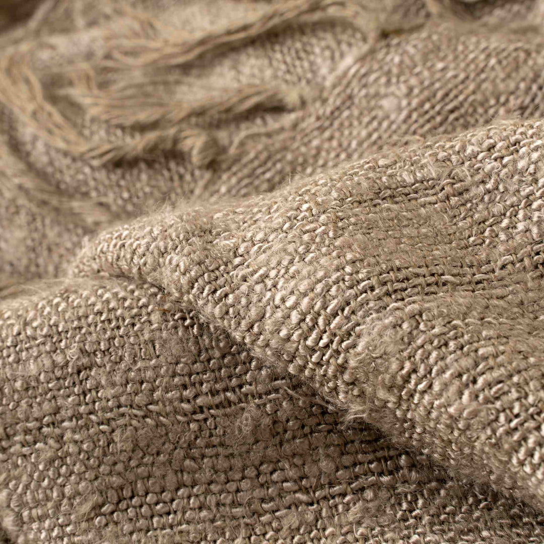KNOX LINEN WEAVE THROW, BROWN
