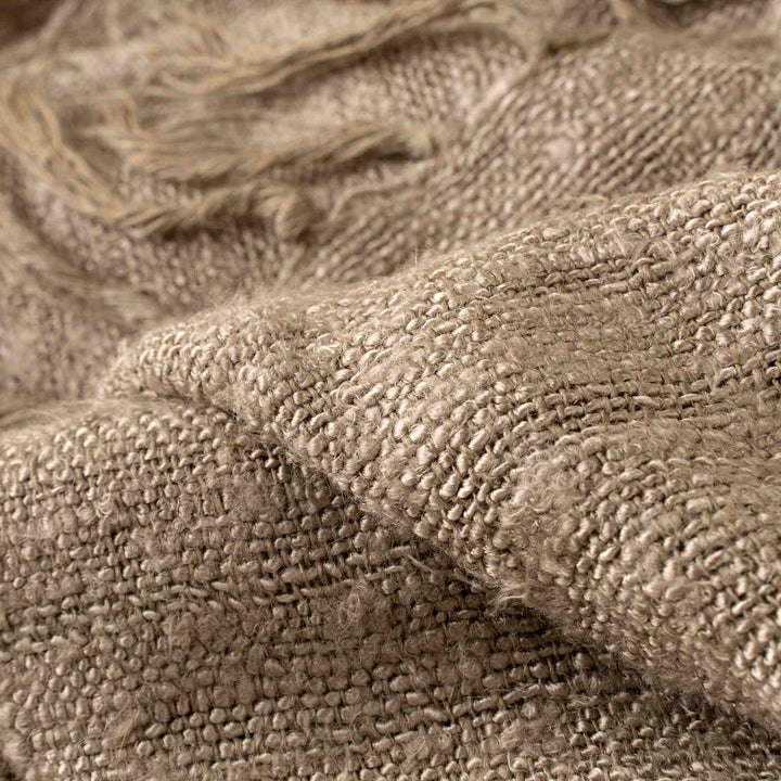 KNOX LINEN WEAVE THROW, BROWN