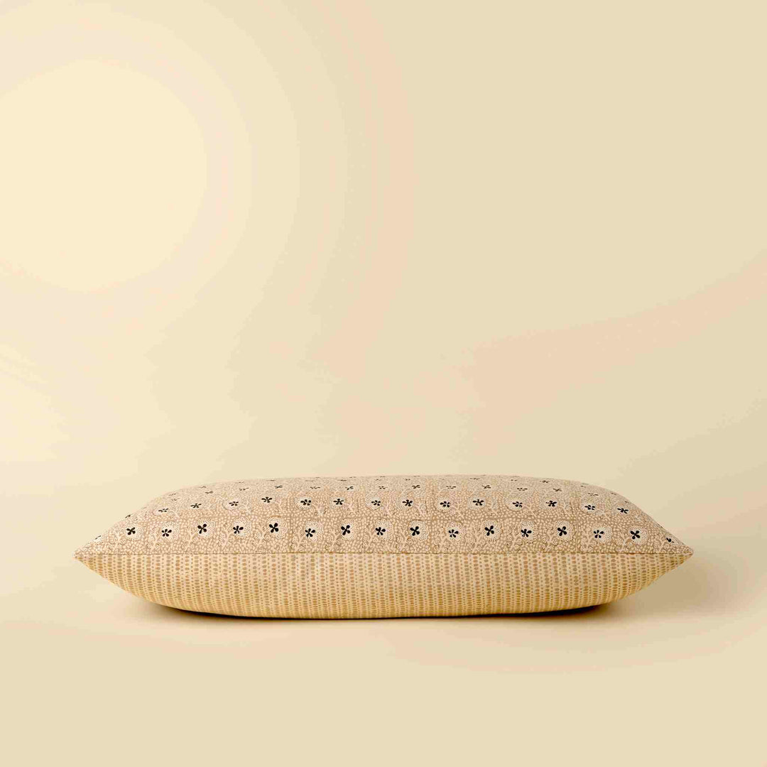 CLOVER BLOCK PRINT KANTHA PILLOW