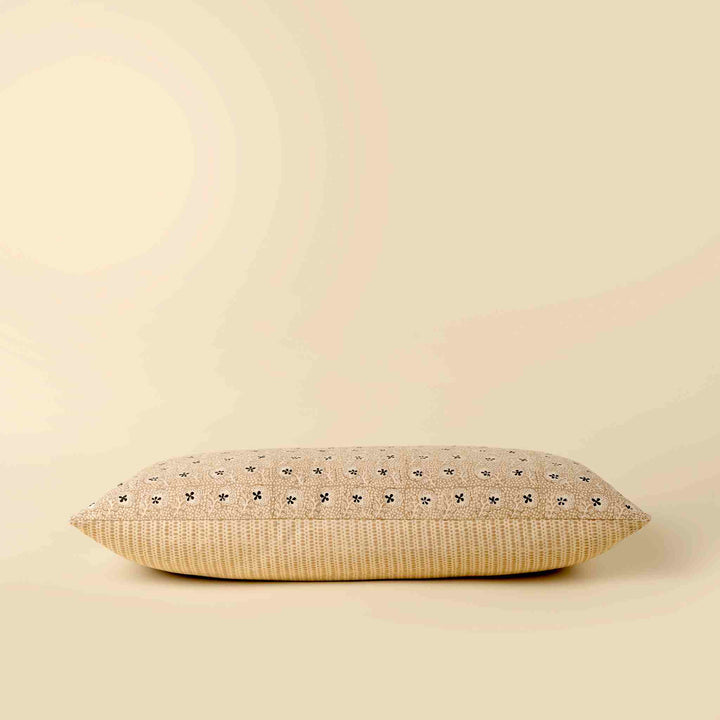 CLOVER BLOCK PRINT KANTHA PILLOW