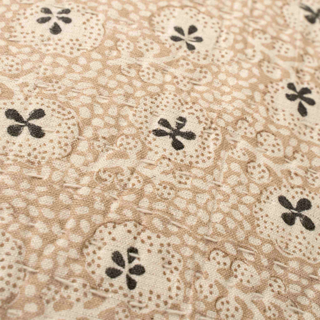 CLOVER BLOCK PRINT KANTHA PILLOW