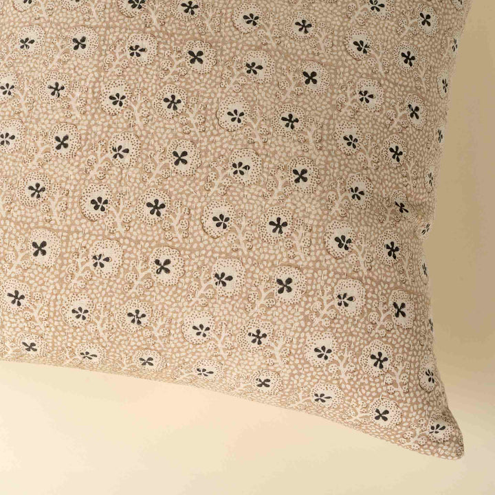CLOVER BLOCK PRINT KANTHA PILLOW