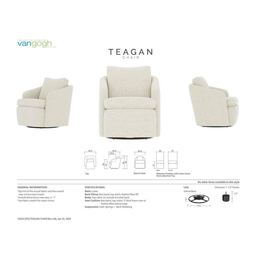 *IN STOCK* TEAGAN SWIVEL CHAIR, GR.16, HEMINGWAY SCOTCH
