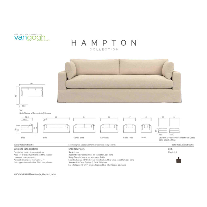 HAMPTON SOFA/SECTIONAL COLLECTION, CUSTOMIZABLE