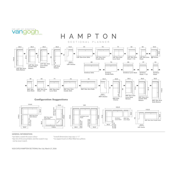 HAMPTON SOFA/SECTIONAL COLLECTION, CUSTOMIZABLE