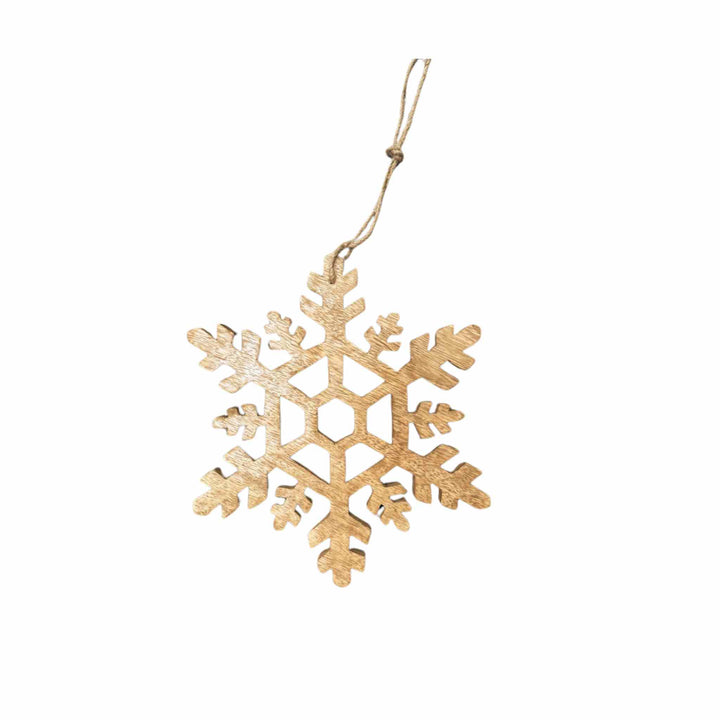 HANGING MANGO WOOD SNOWFLAKE