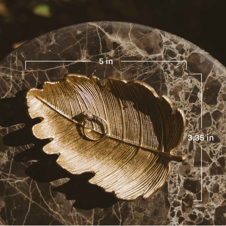 ELM LEAF DISH, GOLD