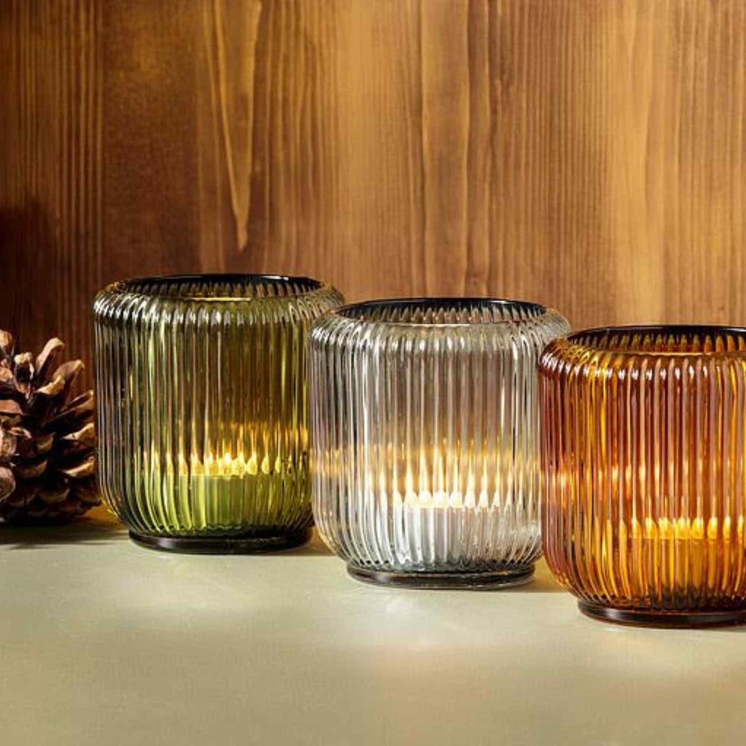 RIBBED VOTIVE AMBER