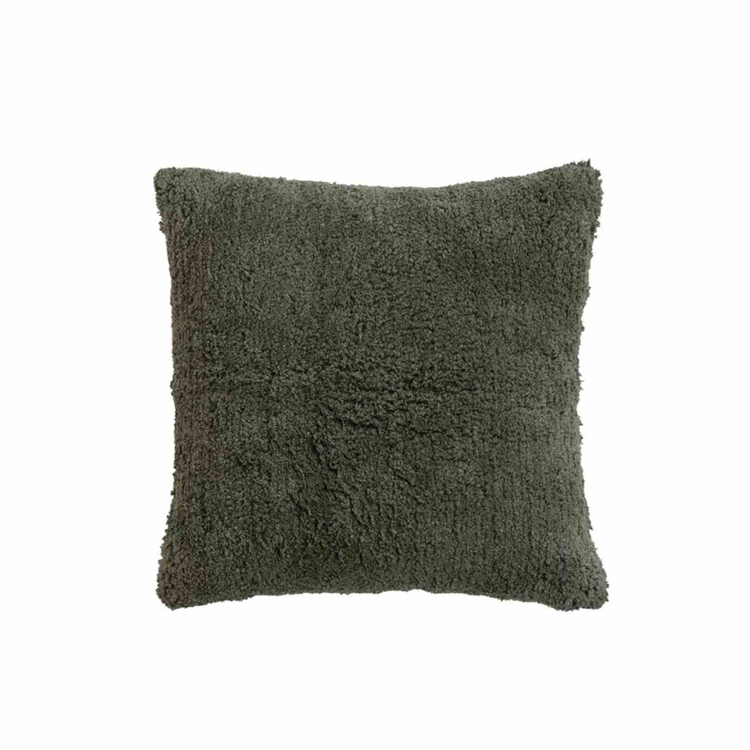 TUFTED PILLOW W/ CHAMBRAY BACK, FOREST GREEN