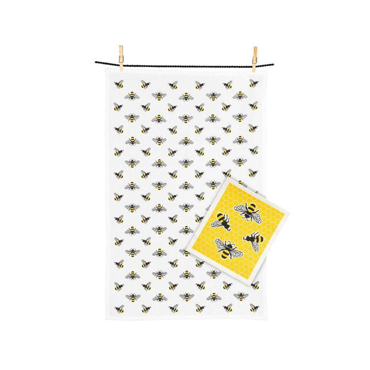 BEES DISHCLOTH &amp; TOWEL SET
