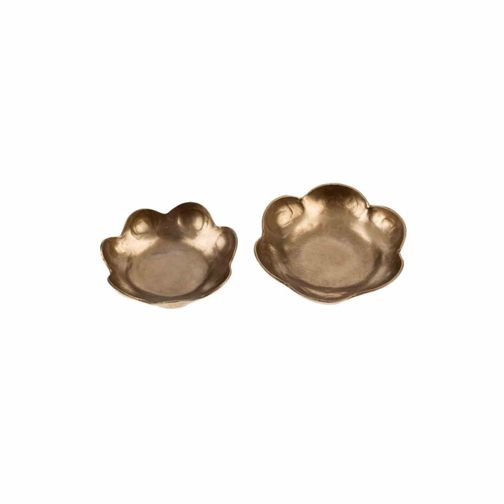FORGED FLOWER CATCHALLS S/2, ANTIQUE