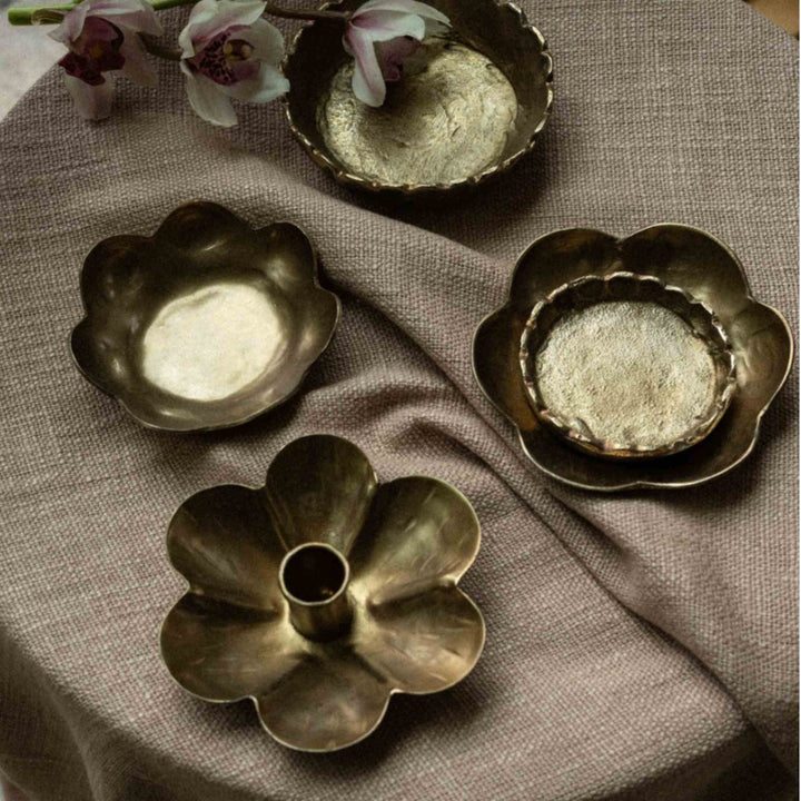 FORGED FLOWER CATCHALLS S/2, ANTIQUE