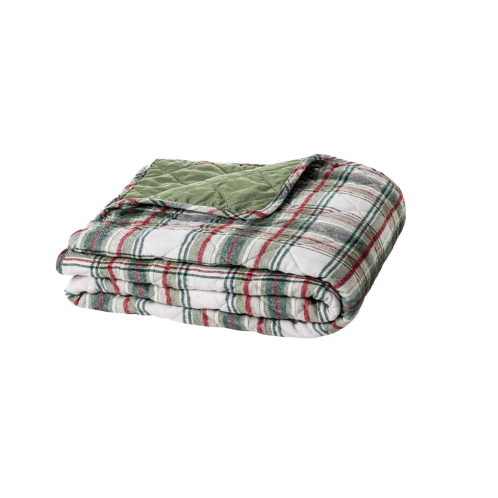 WOODY RED AND GREEN PLAID THROW