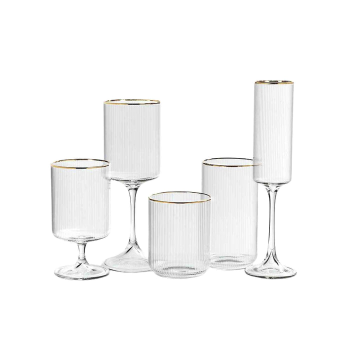 TIGHT VERTICAL OPTIC GOBLET W/ GOLD