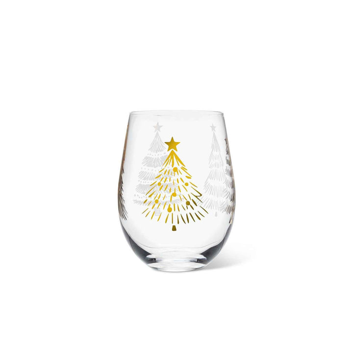 CHRISTMAS TREE STEMLESS WINE GLASS