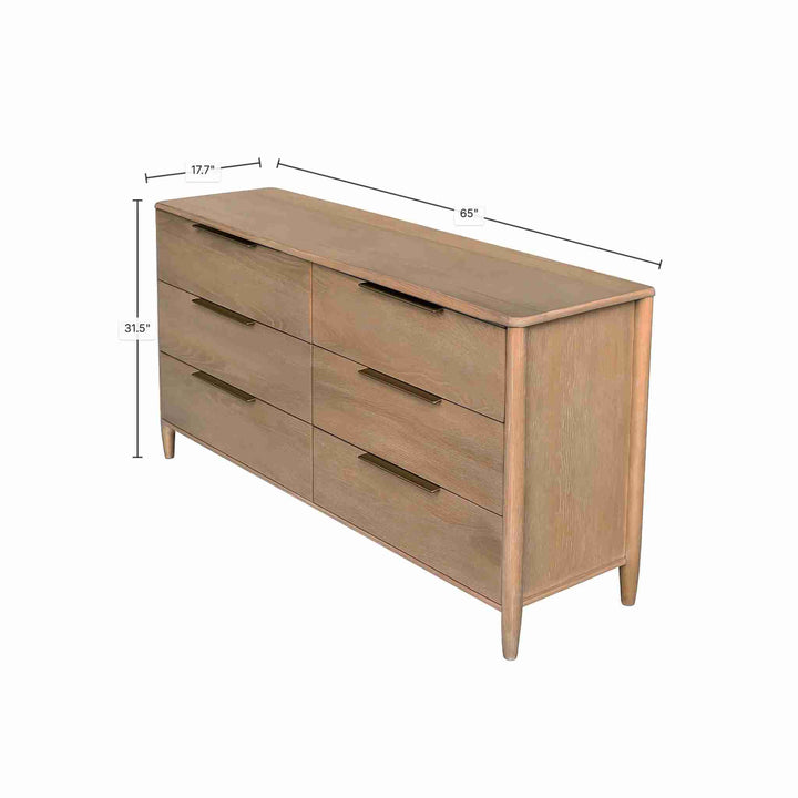 KATALINA 6 DRAWER DRESSER, SAND