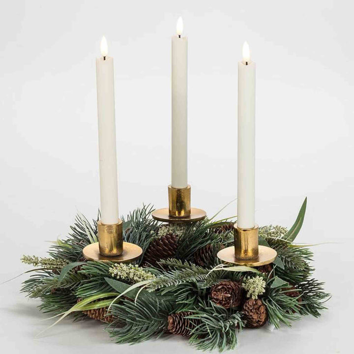 STRAIGHT TAPER HOLDER W/ STAKE, GOLD