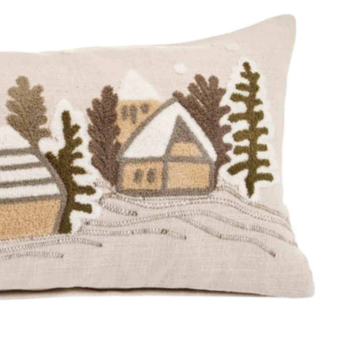 HOUSES/TREES COTTON PILLOW