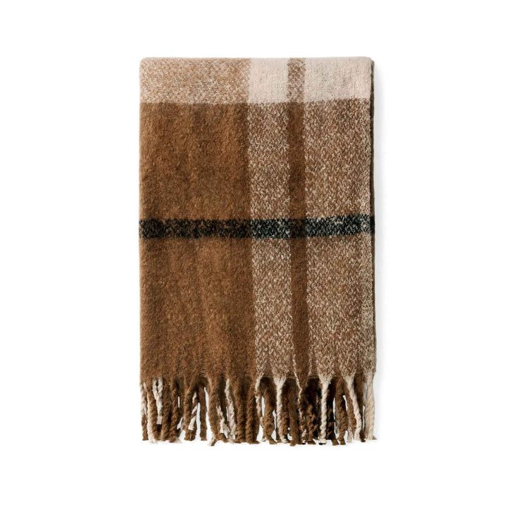 CHECKED THROW W/ FRINGE