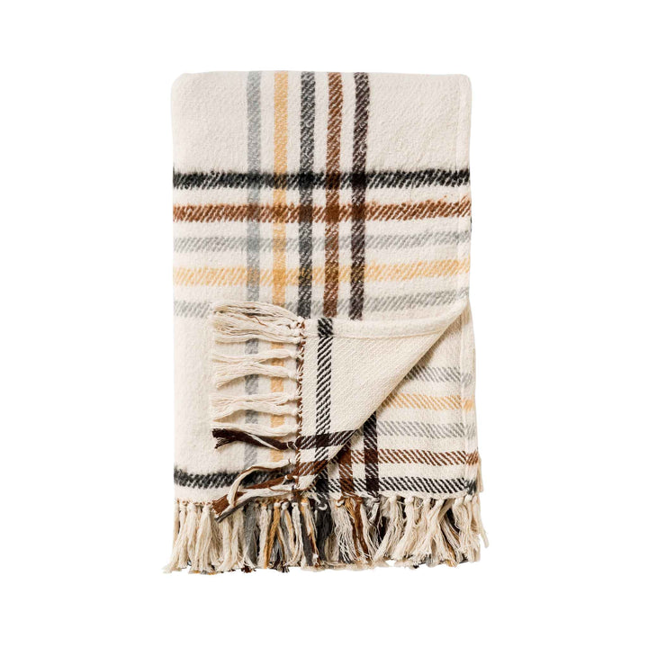CHECKED THROW W/ FRINGE