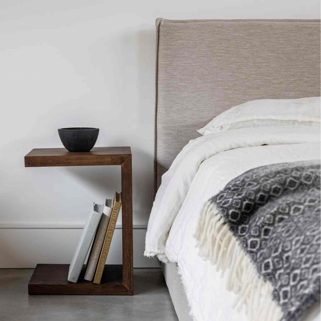 JULIA BED, SHORT HEADBOARD, SAND