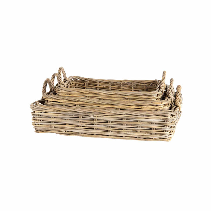 GREY RATTAN TRAY