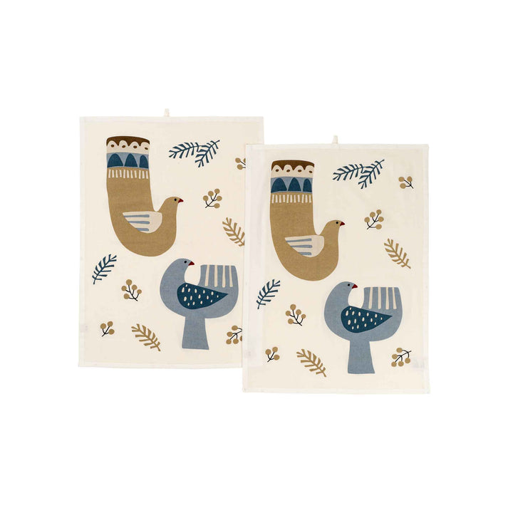 ALPINE DOVE TEA TOWELS, S/2