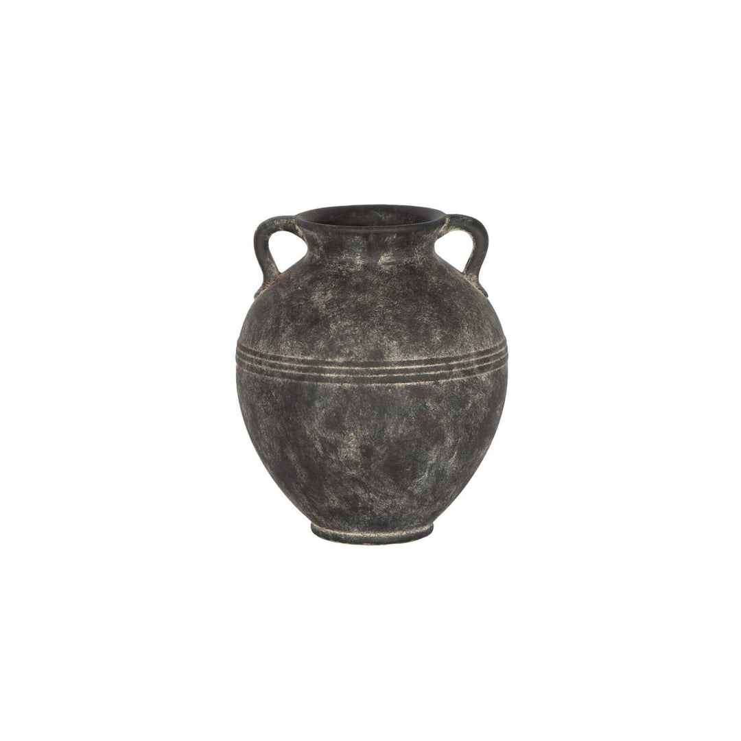 NOIR TERRACOTTA VASE W/ LINES
