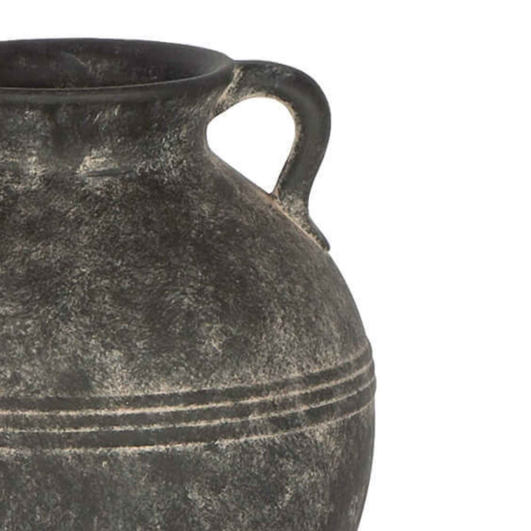 NOIR TERRACOTTA VASE W/ LINES