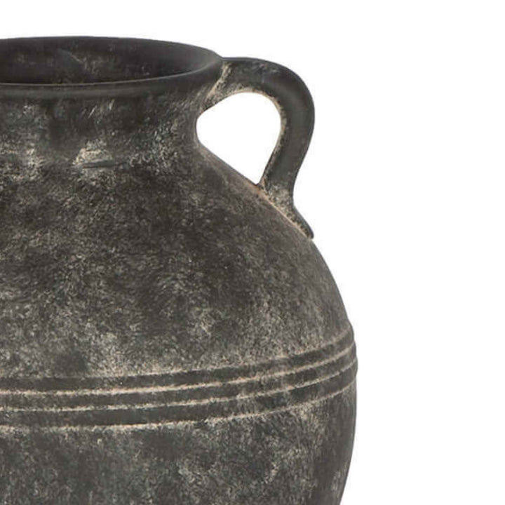 NOIR TERRACOTTA VASE W/ LINES
