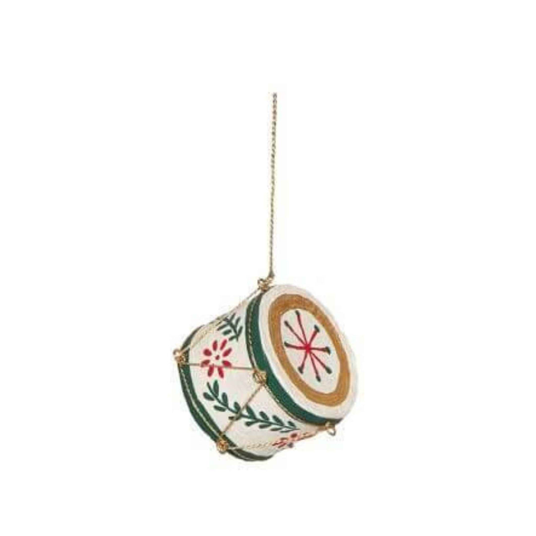PAPER MACHE DRUM ORNAMENTS