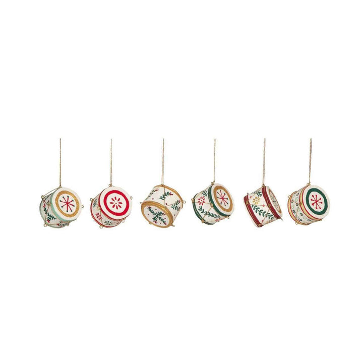 PAPER MACHE DRUM ORNAMENTS
