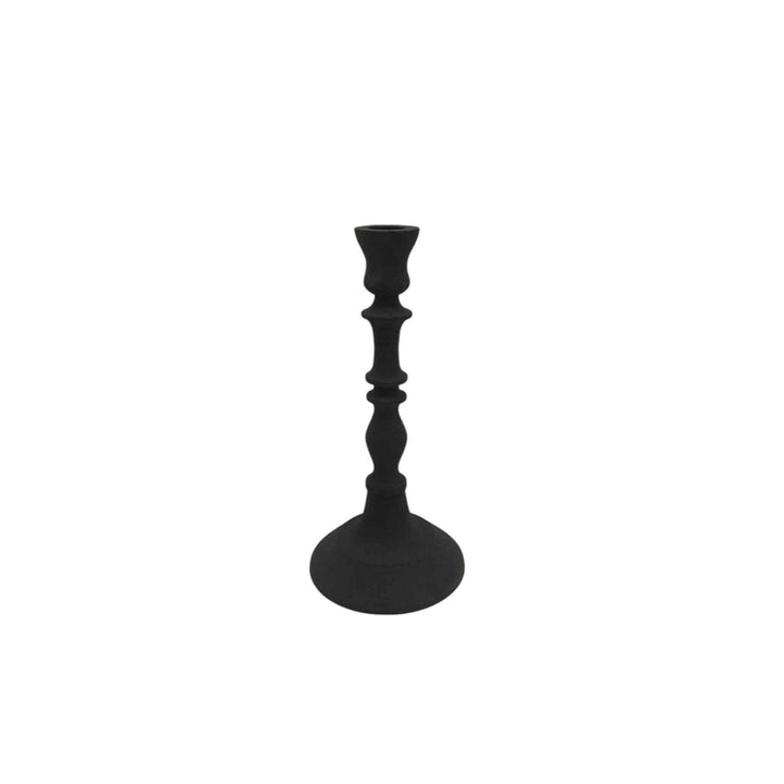 SCULPTED BLACK TAPER HOLDER