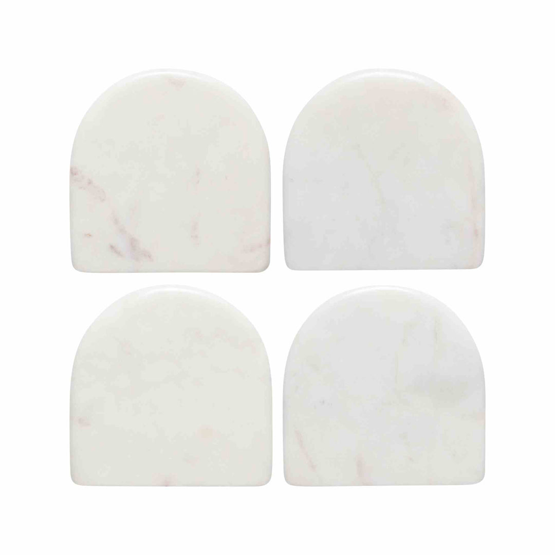 WHITE ARCH MARBLE COASTERS, S/4