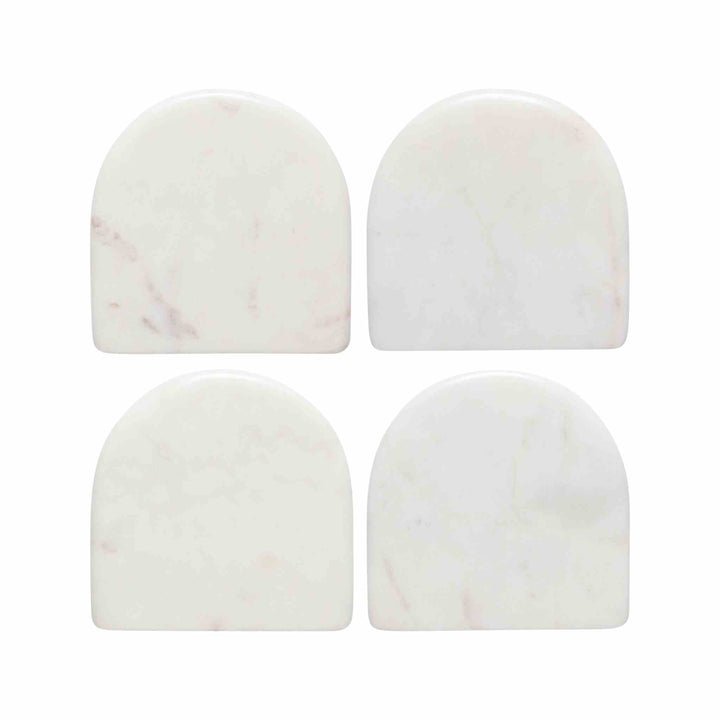 WHITE ARCH MARBLE COASTERS, S/4