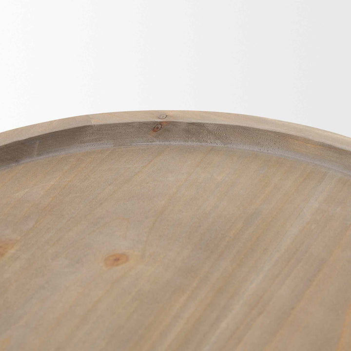 VERVE ROUND FOOTED WOOD TRAY